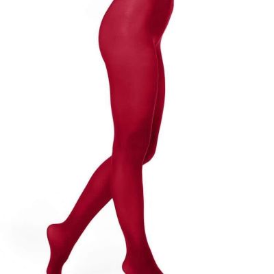 HUE WOMENS OPAQUE TIGHTS 40 DENIER JESTER RED SIZE 2 S/M NWT
